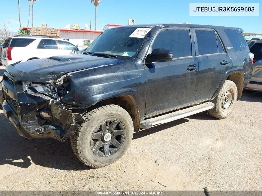 2019 Toyota 4Runner Trd Pro VIN: JTEBU5JR3K5699603 Lot: 40795506