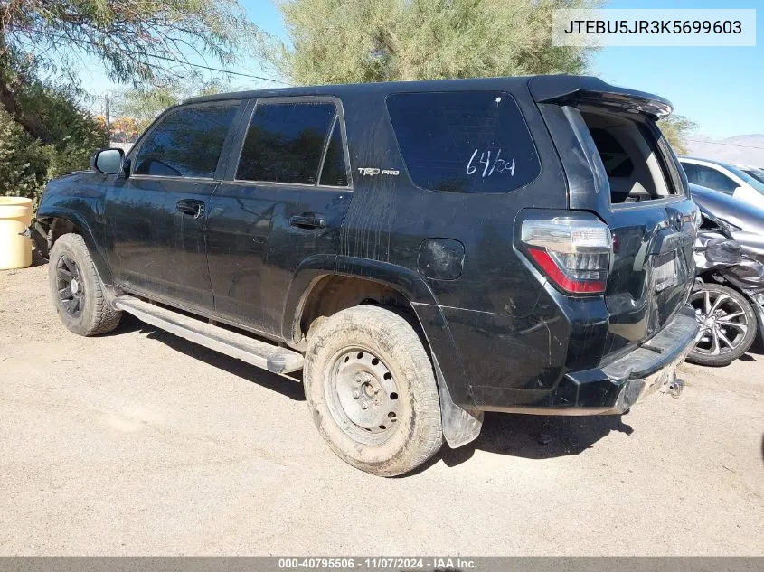 2019 Toyota 4Runner Trd Pro VIN: JTEBU5JR3K5699603 Lot: 40795506