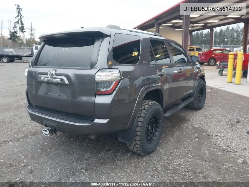 2019 Toyota 4Runner Sr5 Premium VIN: JTEBU5JR6K5614222 Lot: 40836111