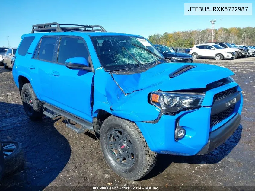 2019 Toyota 4Runner Trd Pro VIN: JTEBU5JRXK5722987 Lot: 40861427