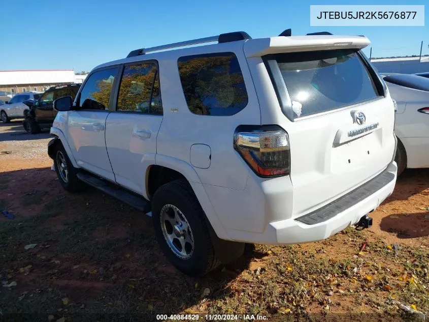 2019 Toyota 4Runner Sr5 Premium VIN: JTEBU5JR2K5676877 Lot: 40884529