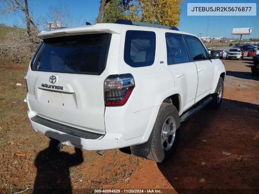 2019 Toyota 4Runner Sr5 Premium VIN: JTEBU5JR2K5676877 Lot: 40884529