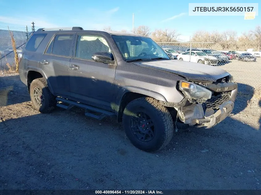 2019 Toyota 4Runner Sr5 Premium VIN: JTEBU5JR3K5650157 Lot: 40896454