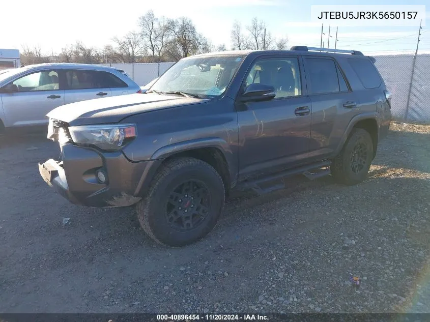 2019 Toyota 4Runner Sr5 Premium VIN: JTEBU5JR3K5650157 Lot: 40896454