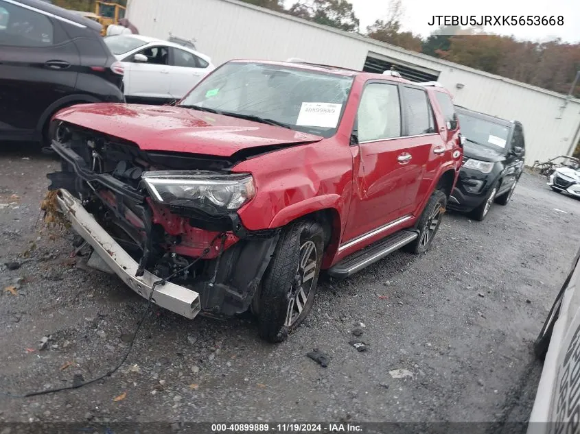 2019 Toyota 4Runner Limited VIN: JTEBU5JRXK5653668 Lot: 40899889