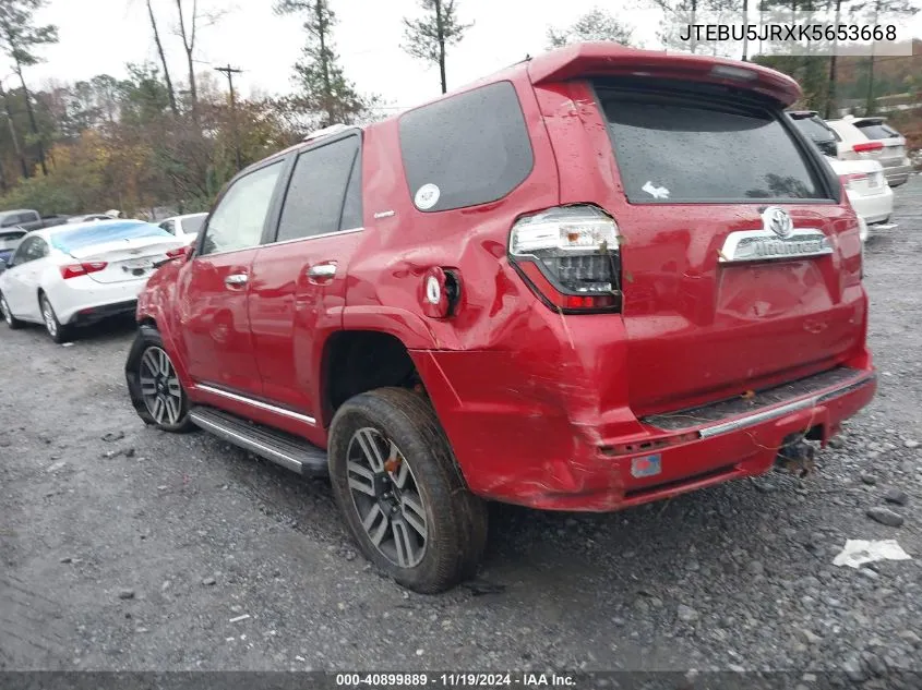 2019 Toyota 4Runner Limited VIN: JTEBU5JRXK5653668 Lot: 40899889