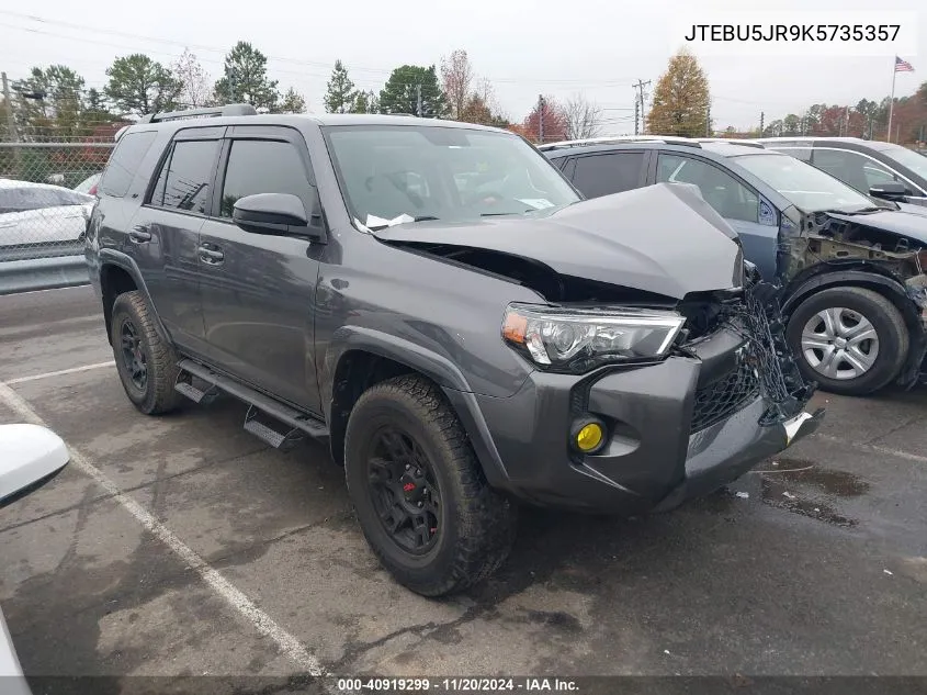 2019 Toyota 4Runner Sr5 VIN: JTEBU5JR9K5735357 Lot: 40919299