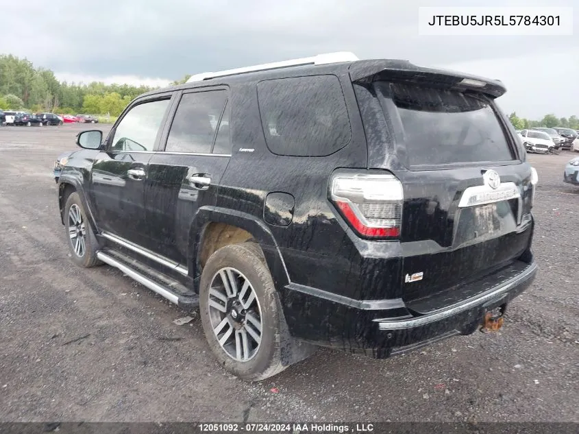 2020 Toyota 4Runner VIN: JTEBU5JR5L5784301 Lot: 12051092