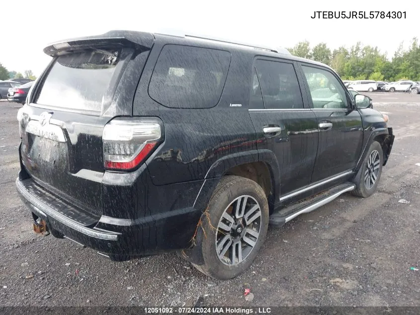 2020 Toyota 4Runner VIN: JTEBU5JR5L5784301 Lot: 12051092