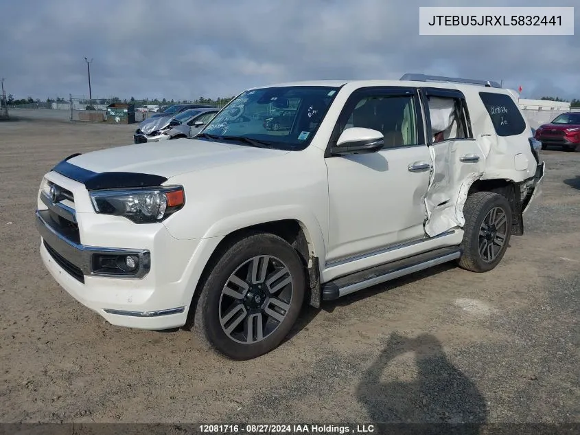 2020 Toyota 4Runner VIN: JTEBU5JRXL5832441 Lot: 12081716