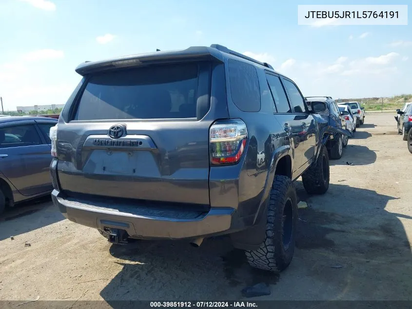 2020 Toyota 4Runner Sr5 VIN: JTEBU5JR1L5764191 Lot: 39851912