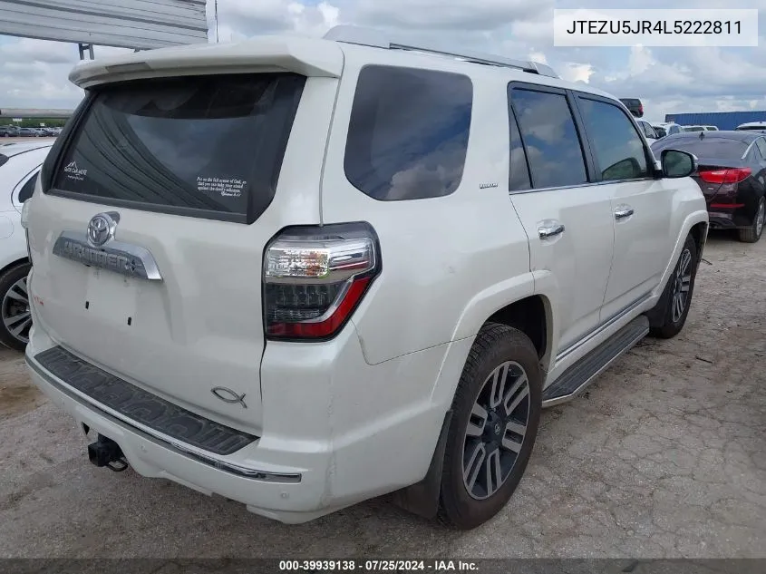 2020 Toyota 4Runner Limited VIN: JTEZU5JR4L5222811 Lot: 39939138