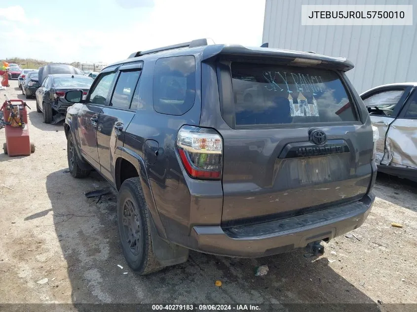 2020 Toyota 4Runner Venture Special Edition VIN: JTEBU5JR0L5750010 Lot: 40279183