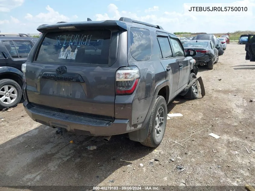 2020 Toyota 4Runner Venture Special Edition VIN: JTEBU5JR0L5750010 Lot: 40279183