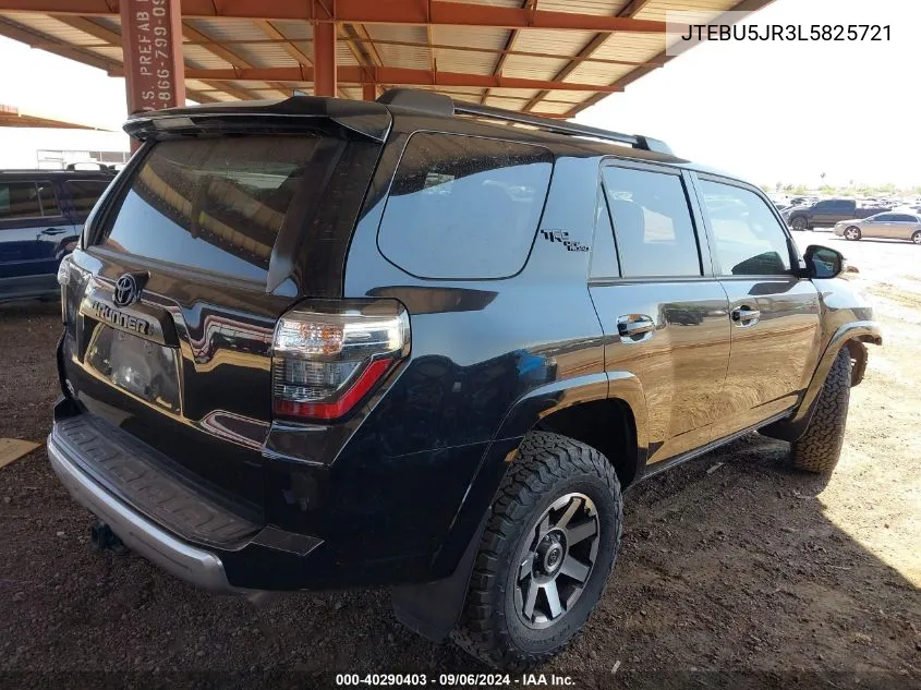 2020 Toyota 4Runner Trd Off Road Premium VIN: JTEBU5JR3L5825721 Lot: 40290403