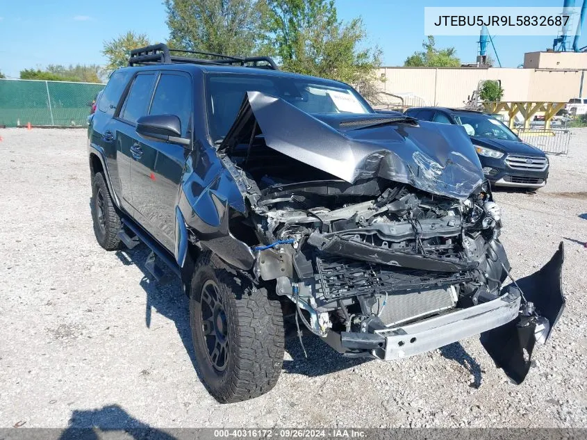 2020 Toyota 4Runner Sr5/Sr5 Premium/Venture/Limited/Night Shade/Trd Off Road/Trd Off Road Prem/Trd Pro VIN: JTEBU5JR9L5832687 Lot: 40316172