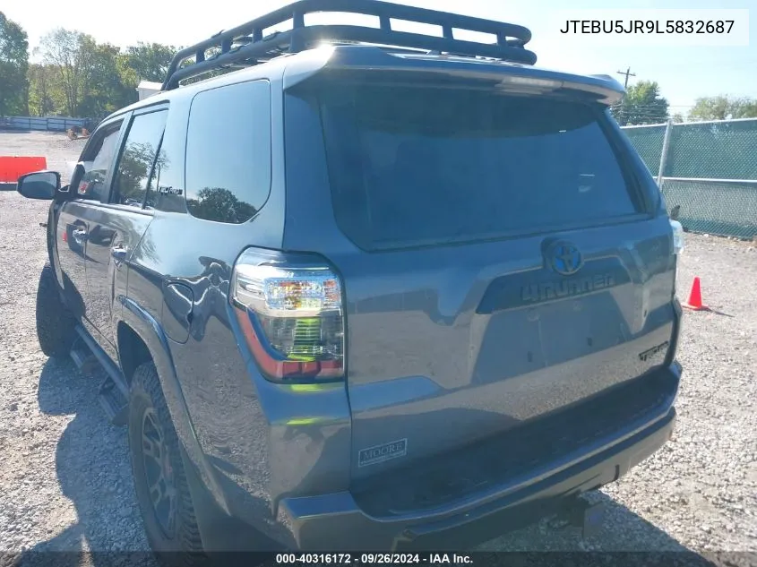 2020 Toyota 4Runner Sr5/Sr5 Premium/Venture/Limited/Night Shade/Trd Off Road/Trd Off Road Prem/Trd Pro VIN: JTEBU5JR9L5832687 Lot: 40316172