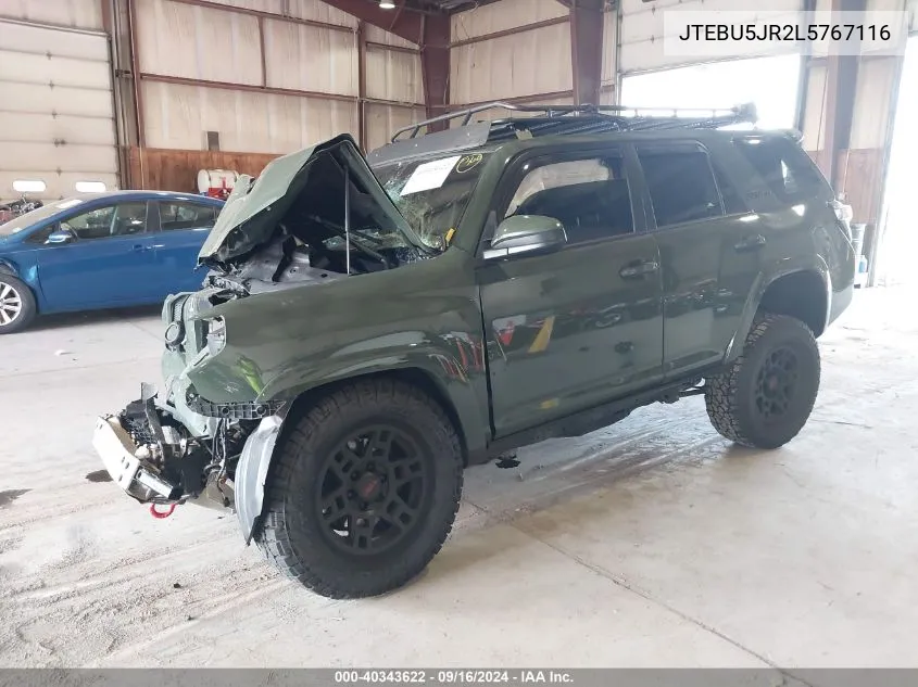 2020 Toyota 4Runner Trd Pro VIN: JTEBU5JR2L5767116 Lot: 40343622