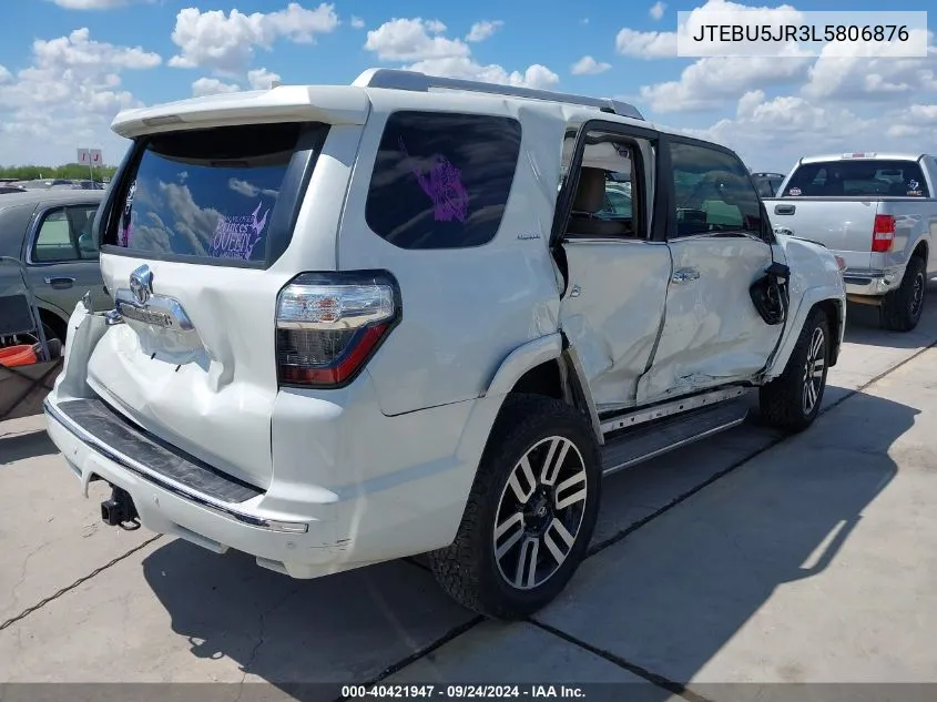 2020 Toyota 4Runner Limited VIN: JTEBU5JR3L5806876 Lot: 40421947