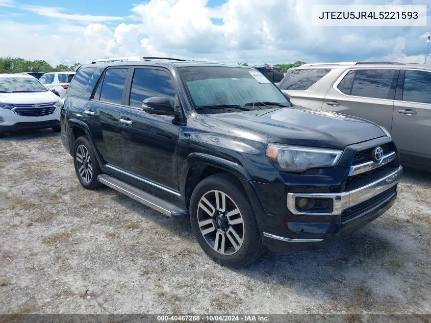 2020 Toyota 4Runner Limited VIN: JTEZU5JR4L5221593 Lot: 40467268