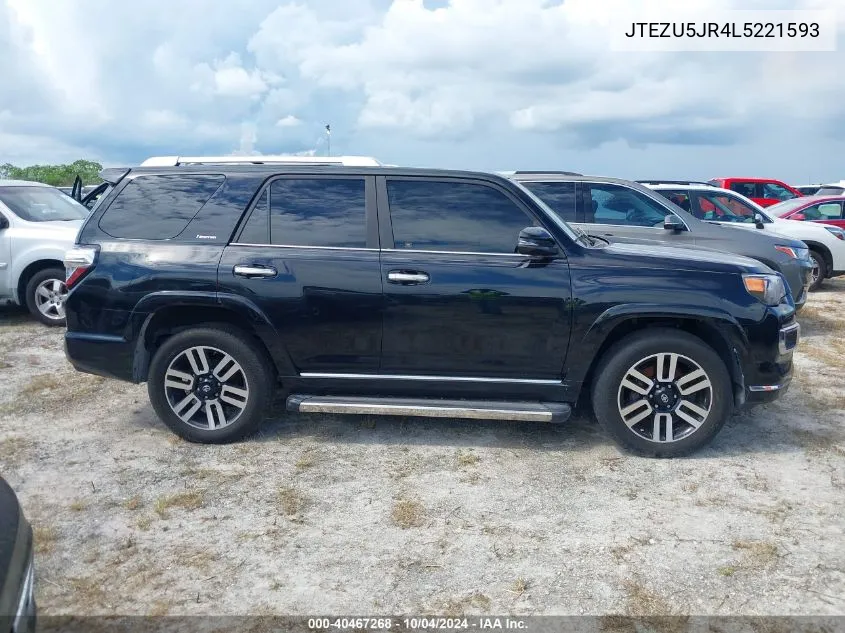 2020 Toyota 4Runner Limited VIN: JTEZU5JR4L5221593 Lot: 40467268