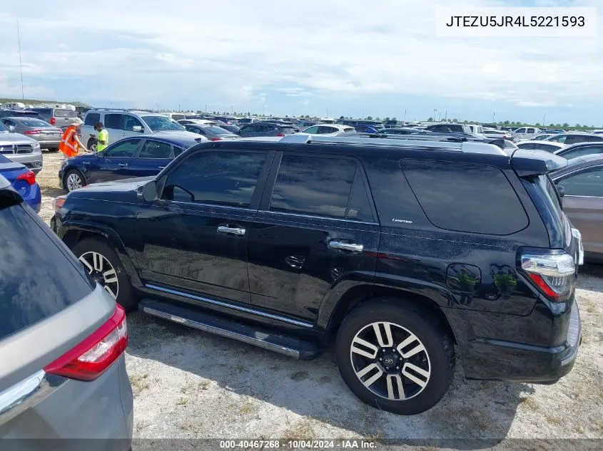 2020 Toyota 4Runner Limited VIN: JTEZU5JR4L5221593 Lot: 40467268