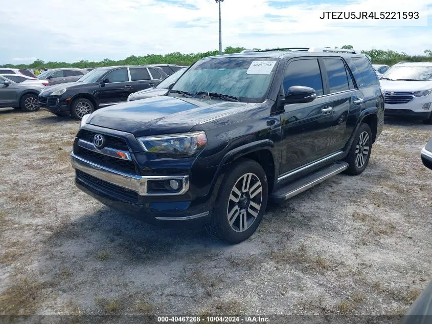 2020 Toyota 4Runner Limited VIN: JTEZU5JR4L5221593 Lot: 40467268