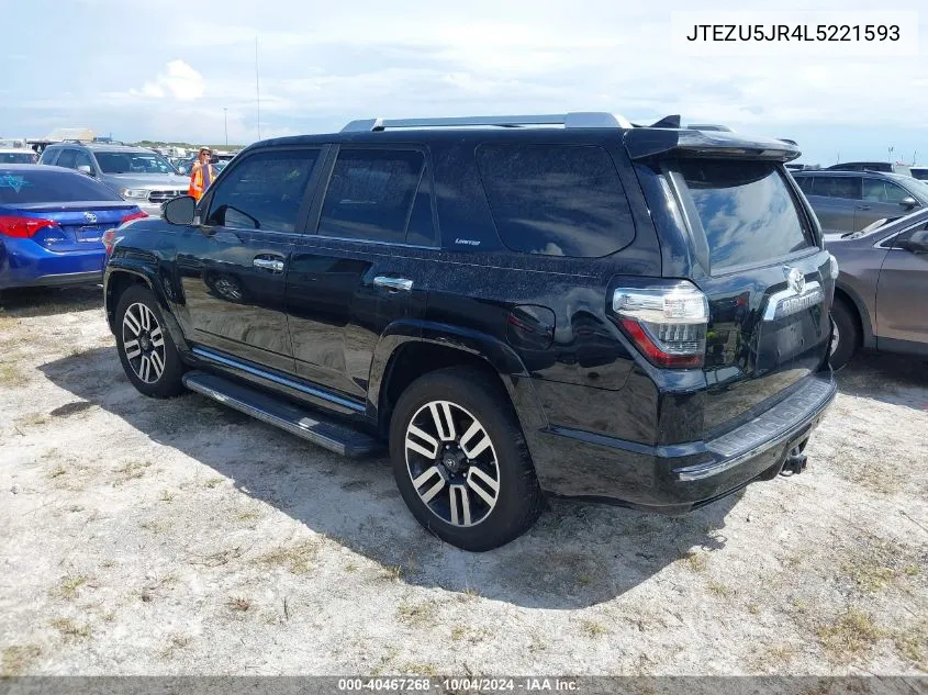 2020 Toyota 4Runner Limited VIN: JTEZU5JR4L5221593 Lot: 40467268