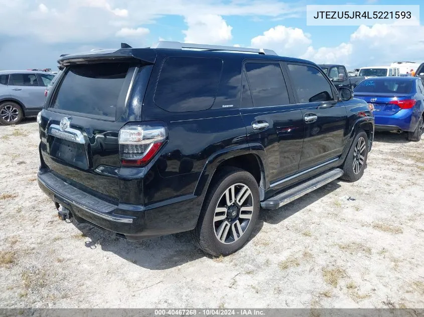 2020 Toyota 4Runner Limited VIN: JTEZU5JR4L5221593 Lot: 40467268