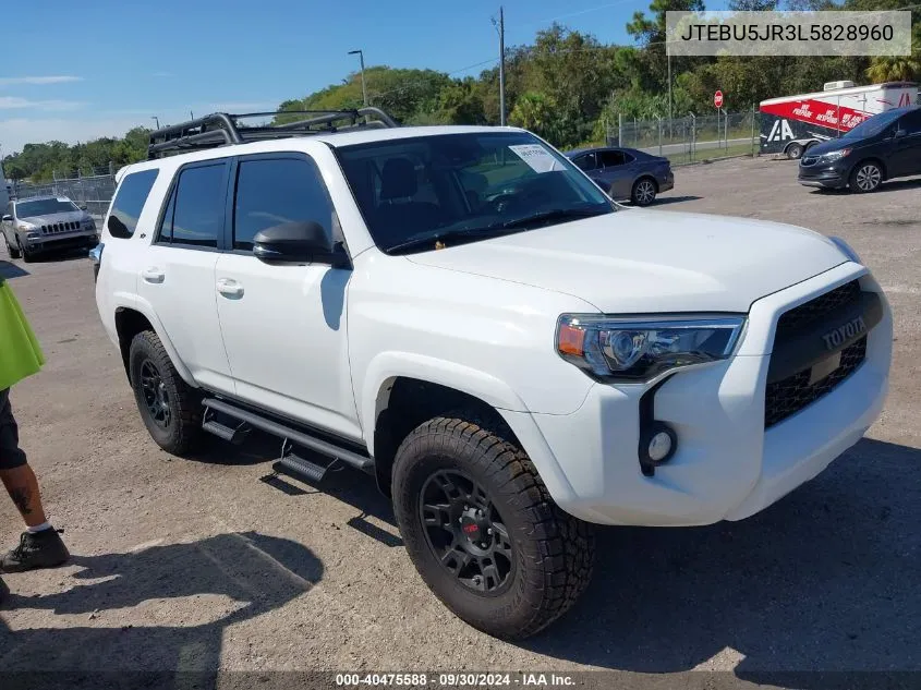 2020 Toyota 4Runner Sr5/Sr5 Premium/Venture/L VIN: JTEBU5JR3L5828960 Lot: 40475588