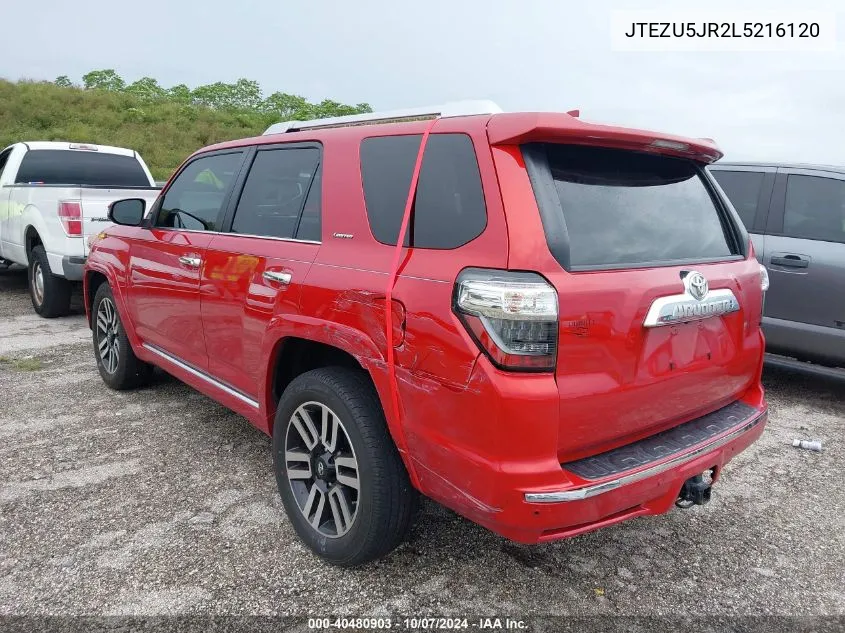 2020 Toyota 4Runner Limited VIN: JTEZU5JR2L5216120 Lot: 40480903