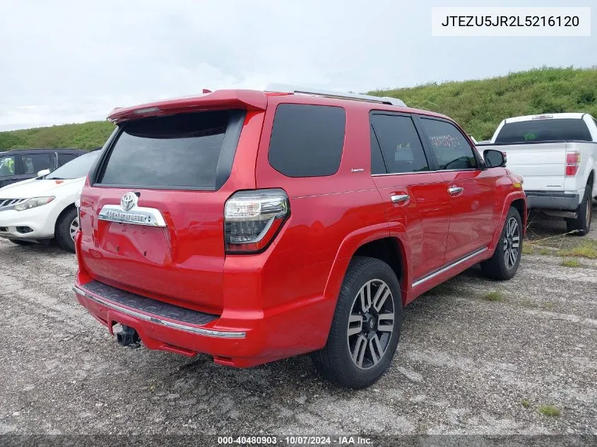 2020 Toyota 4Runner Limited VIN: JTEZU5JR2L5216120 Lot: 40480903