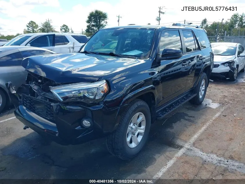 2020 Toyota 4Runner Sr5 VIN: JTEBU5JR0L5776431 Lot: 40481356