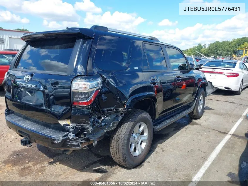 JTEBU5JR0L5776431 2020 Toyota 4Runner Sr5