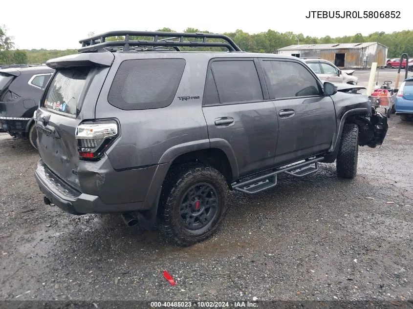 2020 Toyota 4Runner Trd Pro VIN: JTEBU5JR0L5806852 Lot: 40485023