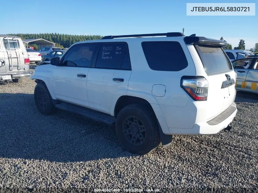 2020 Toyota 4Runner Venture Special Edition VIN: JTEBU5JR6L5830721 Lot: 40501468