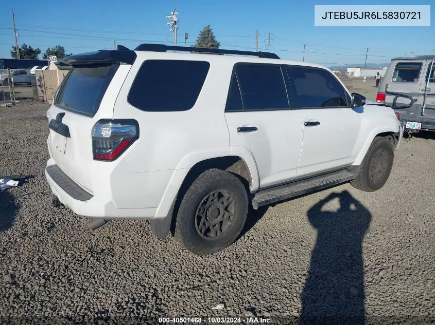 2020 Toyota 4Runner Venture Special Edition VIN: JTEBU5JR6L5830721 Lot: 40501468