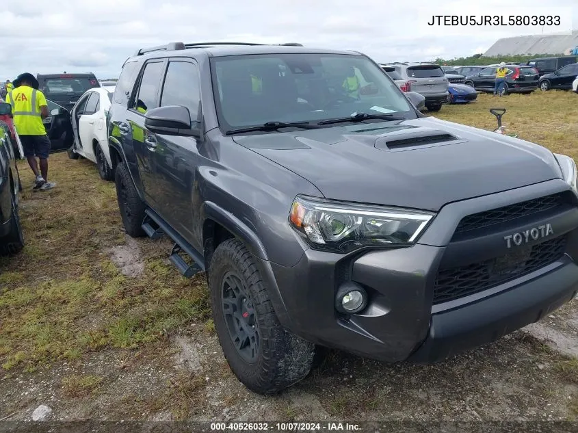 2020 Toyota 4Runner Sr5/Sr5 Premium/Venture/L VIN: JTEBU5JR3L5803833 Lot: 40526032