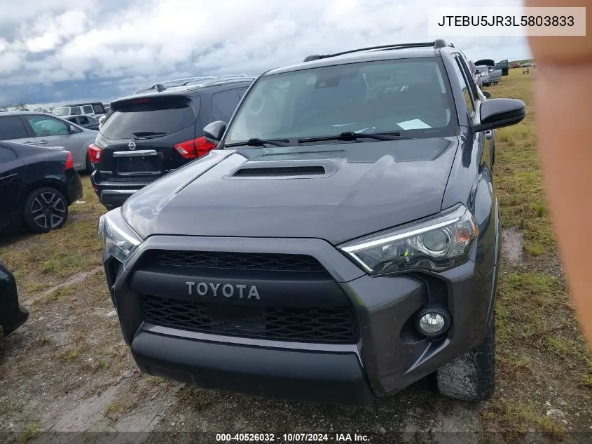 2020 Toyota 4Runner Sr5/Sr5 Premium/Venture/L VIN: JTEBU5JR3L5803833 Lot: 40526032