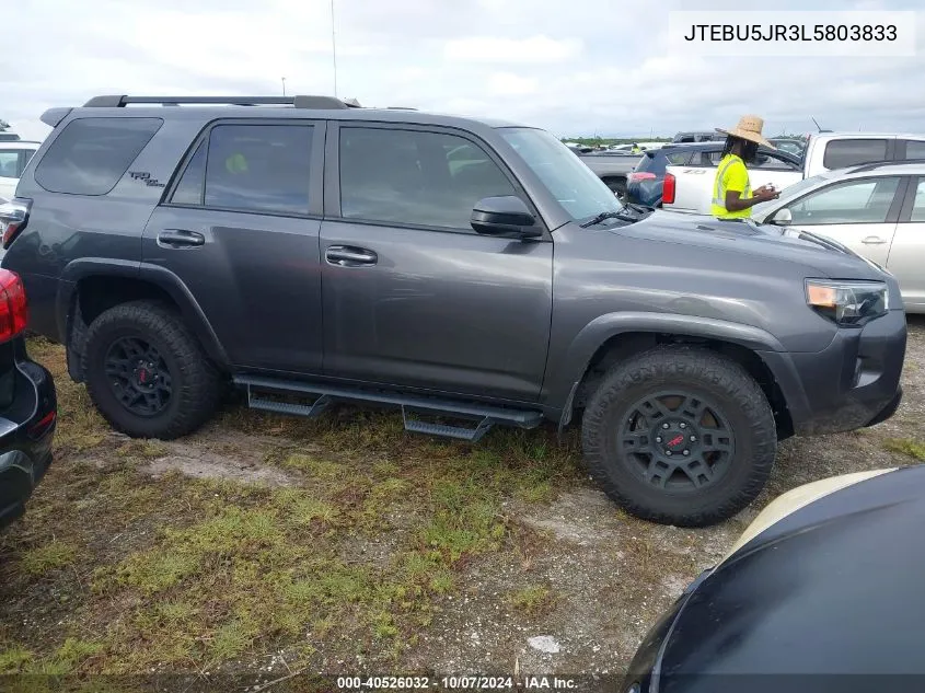 2020 Toyota 4Runner Sr5/Sr5 Premium/Venture/L VIN: JTEBU5JR3L5803833 Lot: 40526032