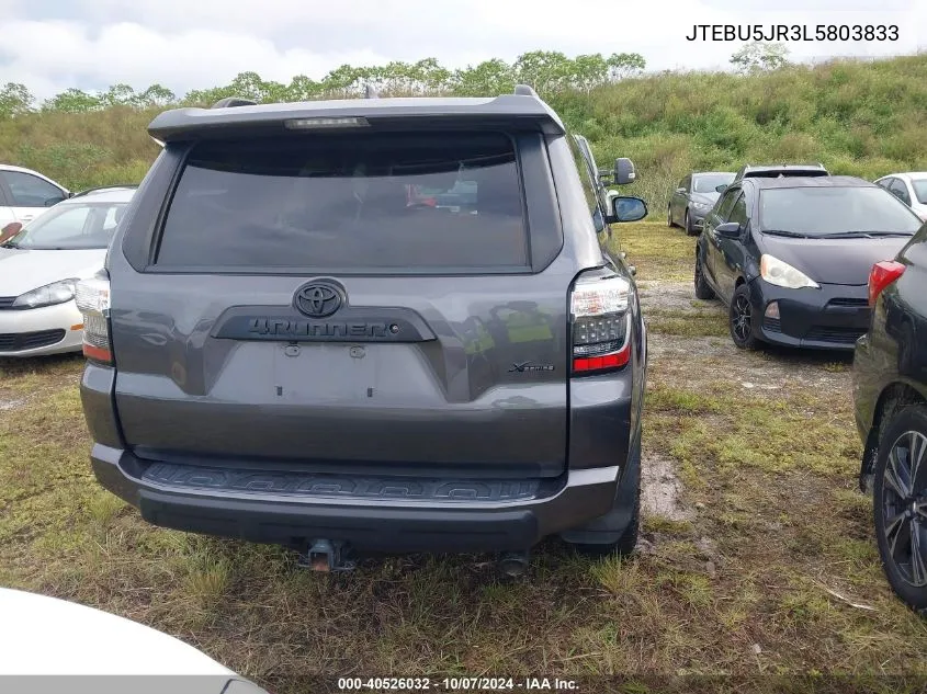 2020 Toyota 4Runner Sr5/Sr5 Premium/Venture/L VIN: JTEBU5JR3L5803833 Lot: 40526032