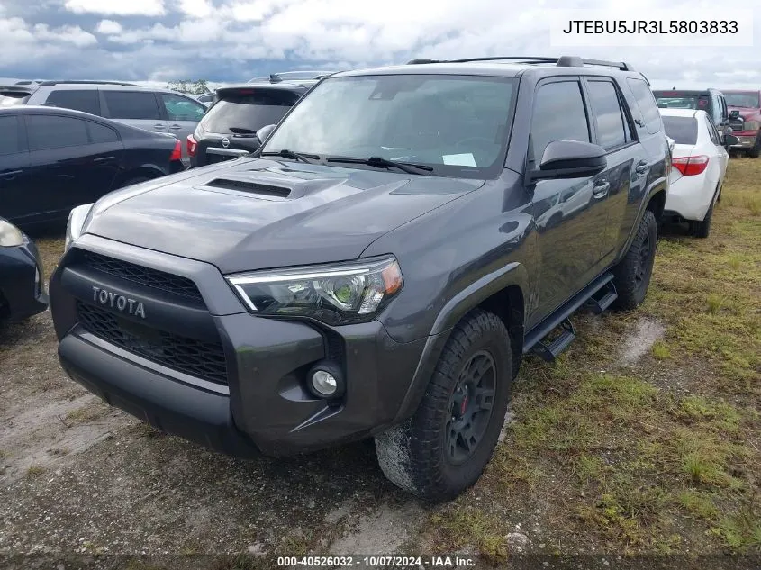 2020 Toyota 4Runner Sr5/Sr5 Premium/Venture/L VIN: JTEBU5JR3L5803833 Lot: 40526032