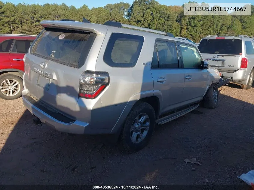 2020 Toyota 4Runner Sr5/Sr5 Premium/Venture/L VIN: JTEBU5JR1L5744667 Lot: 40536524