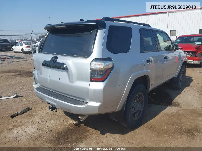 2020 Toyota 4Runner Venture Special Edition VIN: JTEBU5JR9L5809040 Lot: 40549801