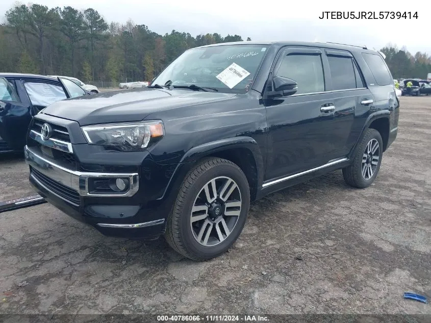 2020 Toyota 4Runner Limited VIN: JTEBU5JR2L5739414 Lot: 40786066