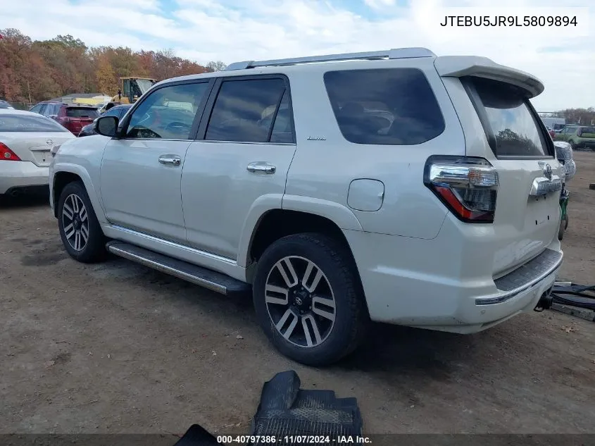 2020 Toyota 4Runner Limited VIN: JTEBU5JR9L5809894 Lot: 40797386