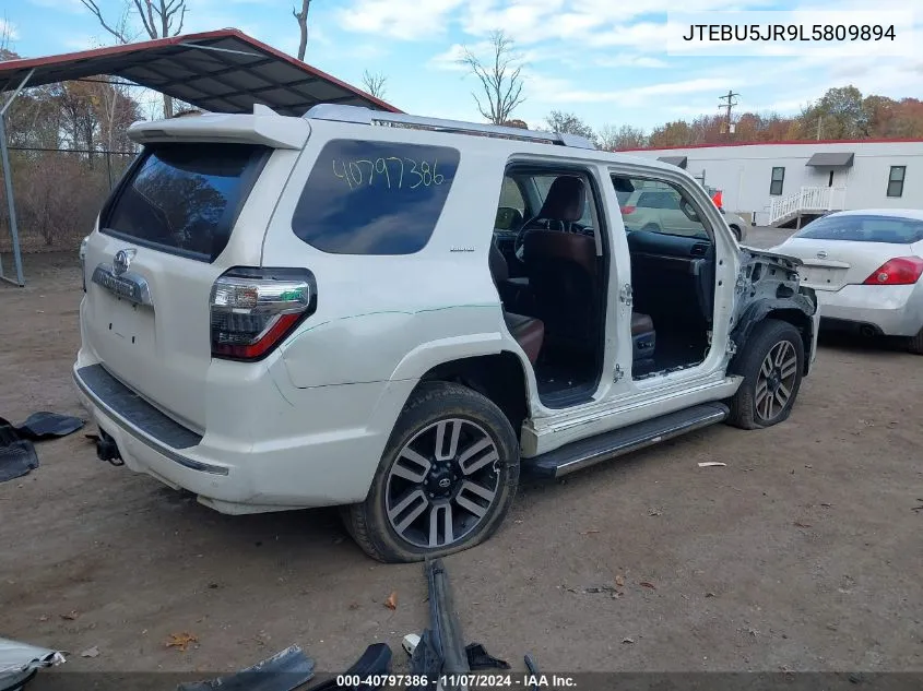 2020 Toyota 4Runner Limited VIN: JTEBU5JR9L5809894 Lot: 40797386