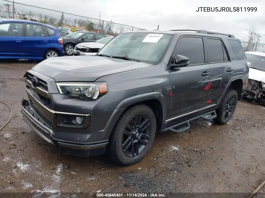 2020 Toyota 4Runner Nightshade Special Edition VIN: JTEBU5JR0L5811999 Lot: 40840401