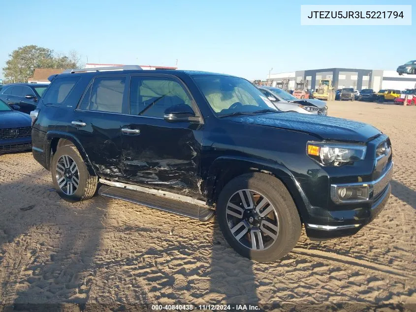 2020 Toyota 4Runner Limited VIN: JTEZU5JR3L5221794 Lot: 40840438