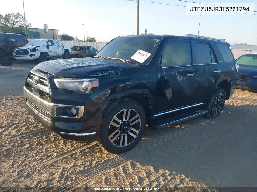 2020 Toyota 4Runner Limited VIN: JTEZU5JR3L5221794 Lot: 40840438